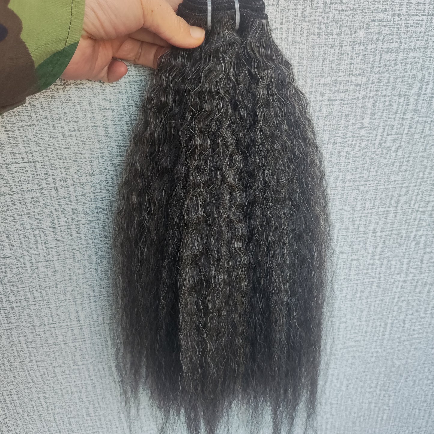 Clytie salt and pepper raw one donor hair kinky straight bundle cuticle aligned hair 100%
