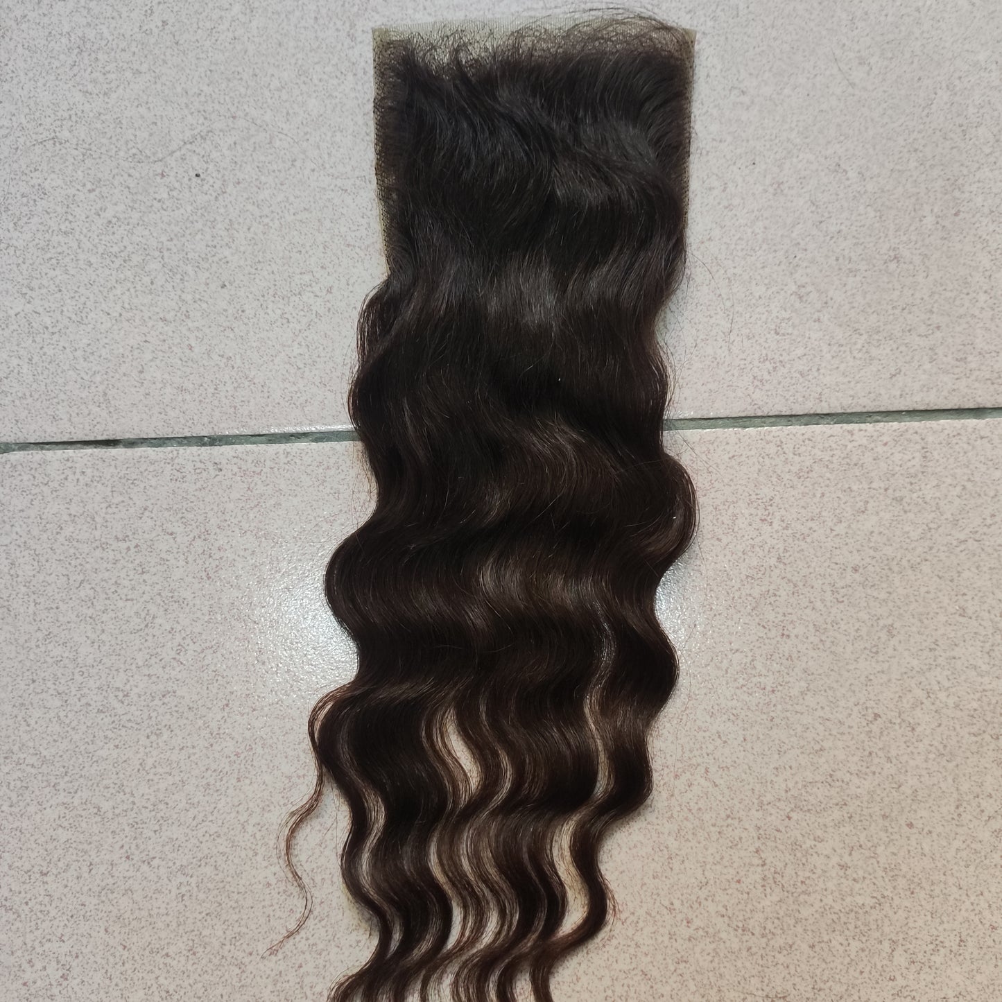 Clytie natural brown hair raw hair closure 4inx4in meidum brown lace 8in