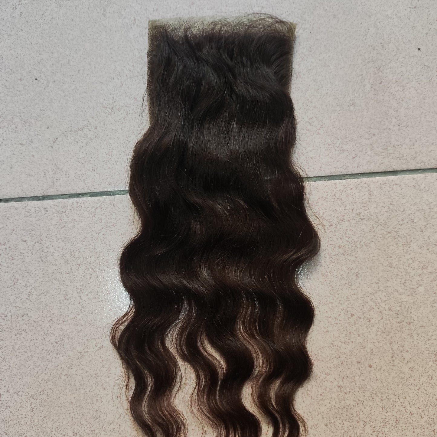 Clytie natural brown hair raw hair closure 4inx4in meidum brown lace 8in