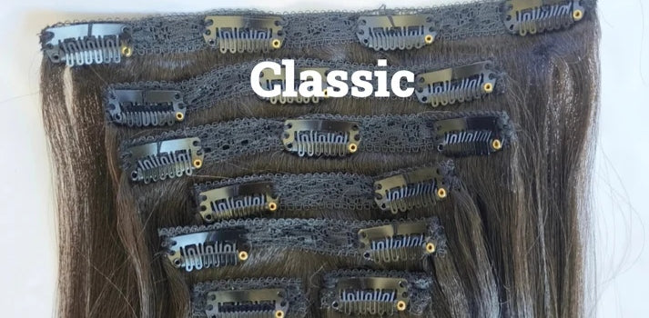 Clytie raw 50% grey Yaki Straight Raw Human Hair  Classic clip in hair extensions