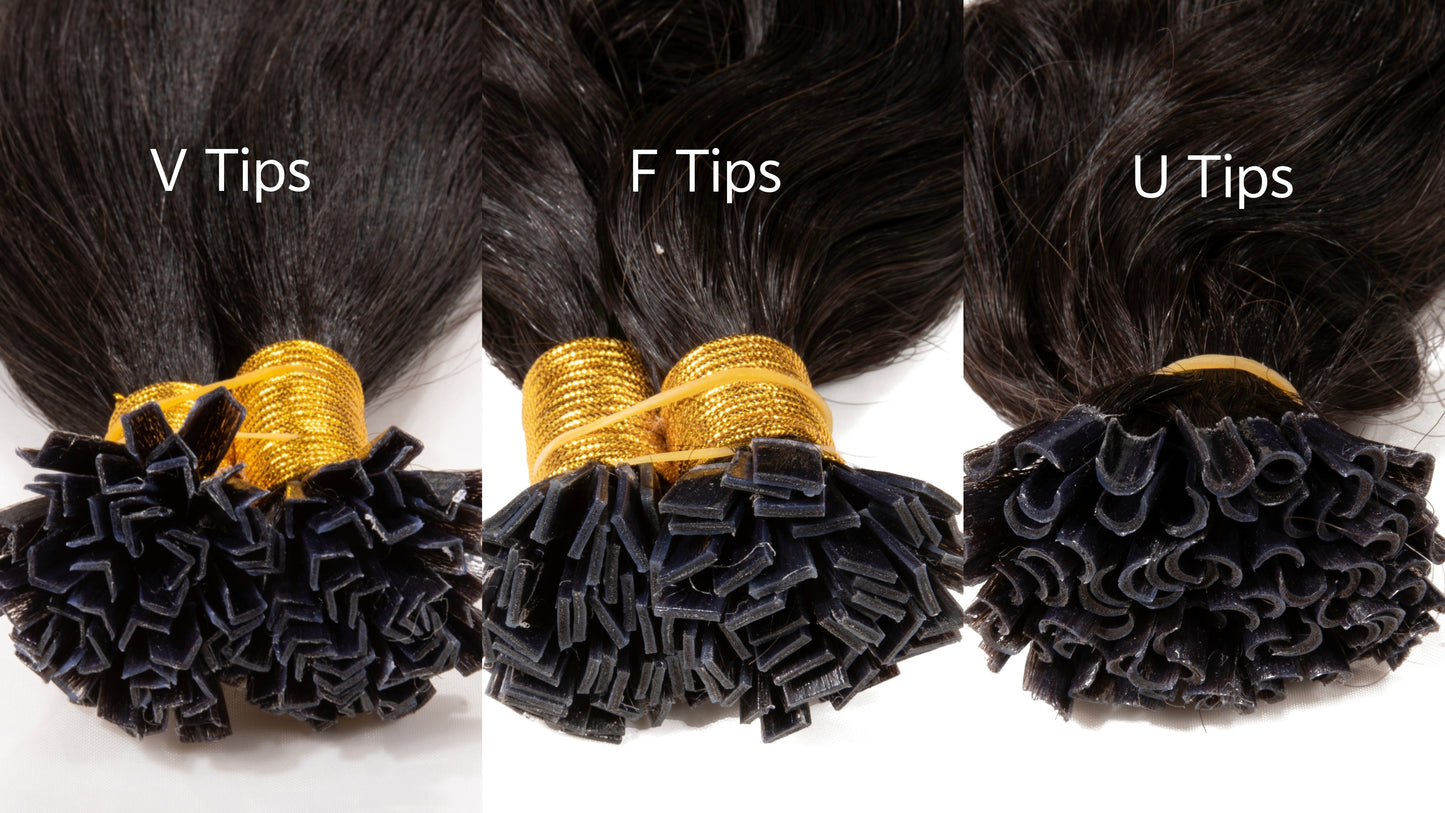 Raw 3c 4a Kinky Curly K Tips - One Donor Human Hair Flat U / V / Tip Extensions