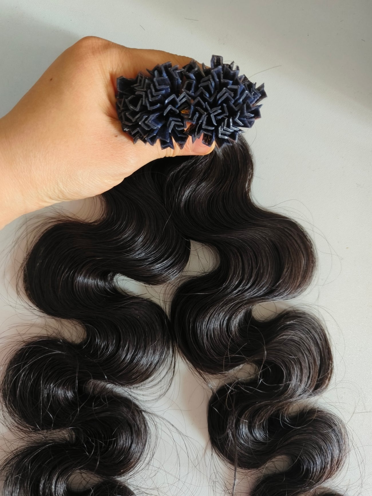 Raw Body wave v tip Keratin Tips One Donor Human Hair Extensions