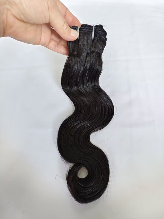 Double Drawn Body Wavy hair Last 5 Years Raw Body Wave Human Hair Bundles Natural Color, One Donor  Double Drawn Wavy Raw Virgin Human Hair Bundle