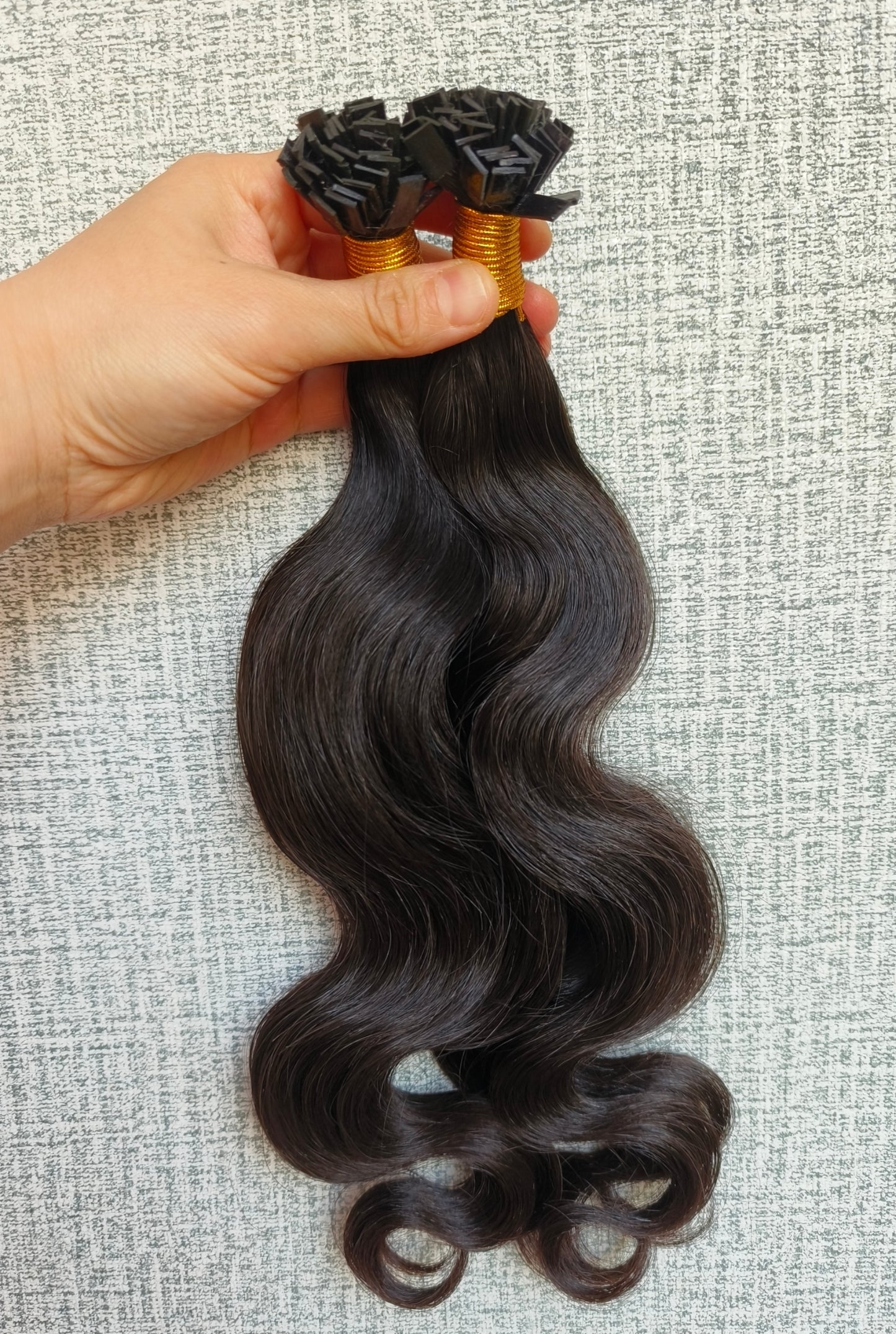 Raw Body wave K Tips - One Donor Human Hair Flat U / V / Tip Extensions