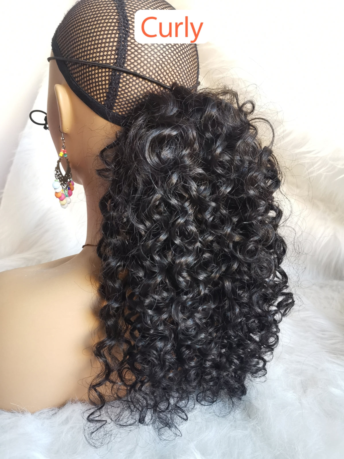 Drawstring ponytails raw human hair-100% one donor cuticle aligned human hair
