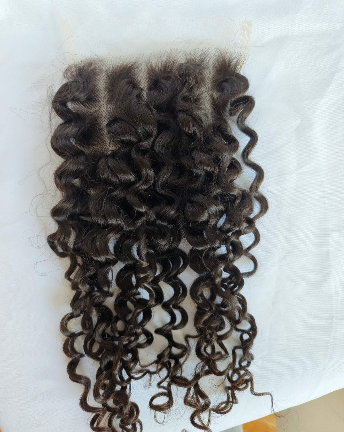 raw curly HD transparent closure natural color-100% raw one donor hair