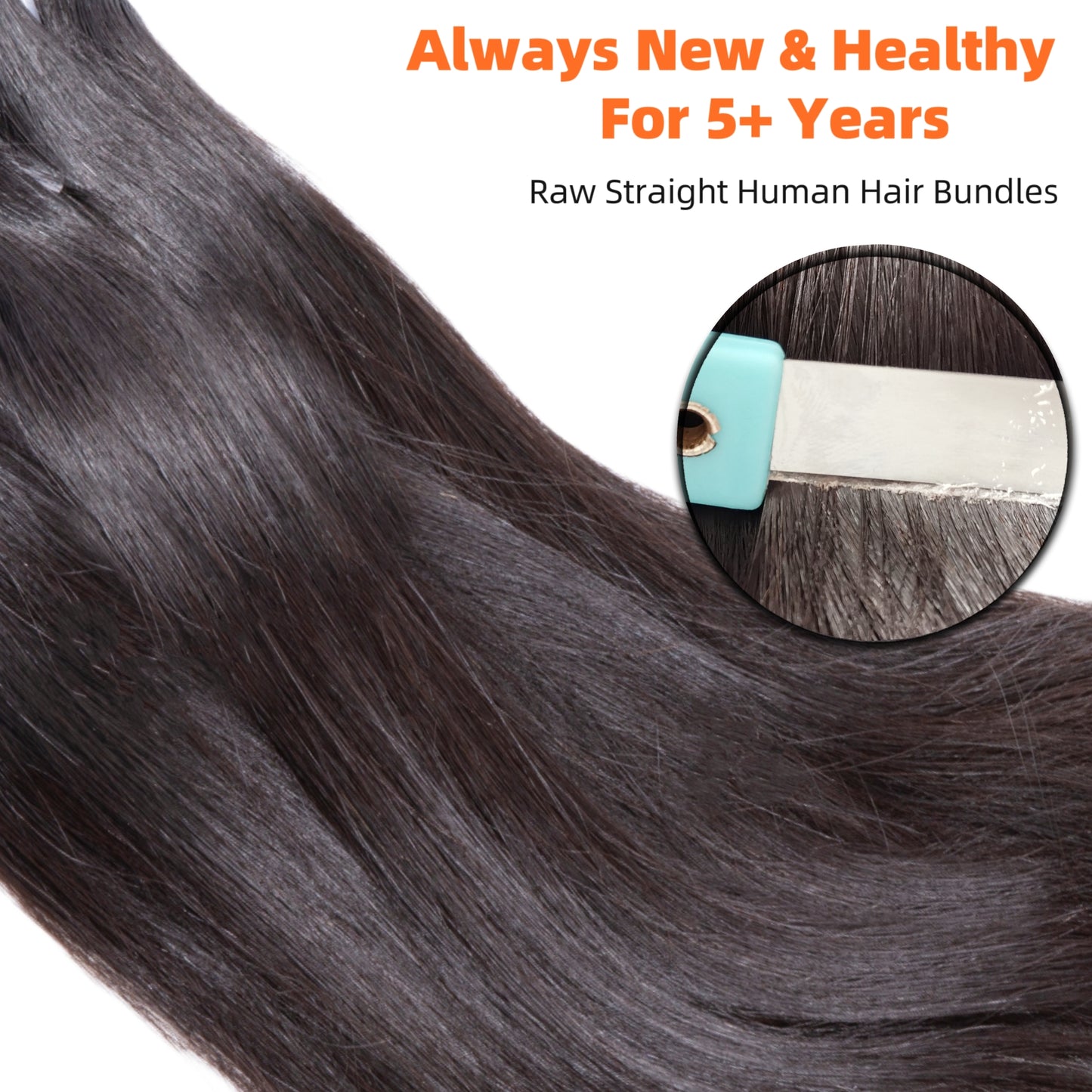 Last 5 Years Raw Straight Human Hair Bundles Natural Color, Unprocessed One Donor Silky Straight Raw Virgin Human Hair Bundle
