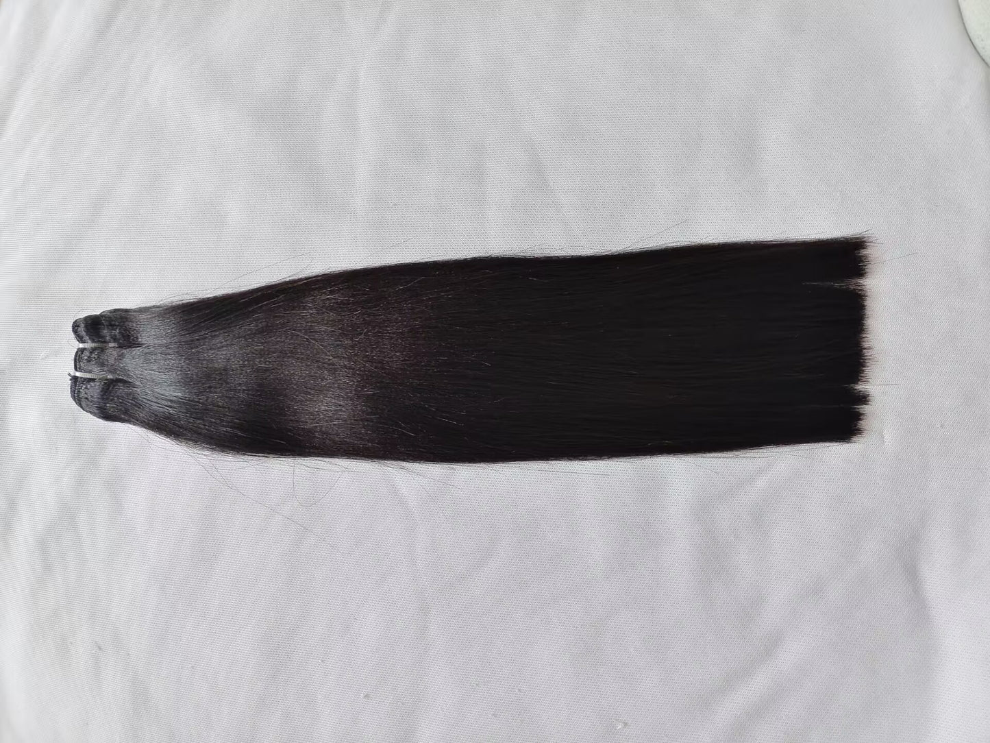 Double Drawn Last 5 Years Raw Light Yaki Straight Human Hair Bundles Natural Black Color (between 1b to #2), Can Lift 613 Color Easily