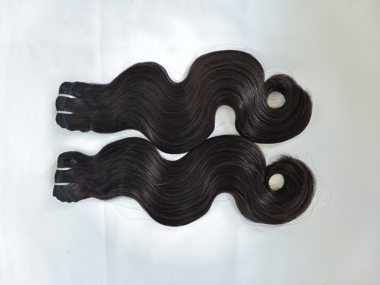 Double Drawn Body Wavy hair Last 5 Years Raw Body Wave Human Hair Bundles Natural Color, One Donor  Double Drawn Wavy Raw Virgin Human Hair Bundle