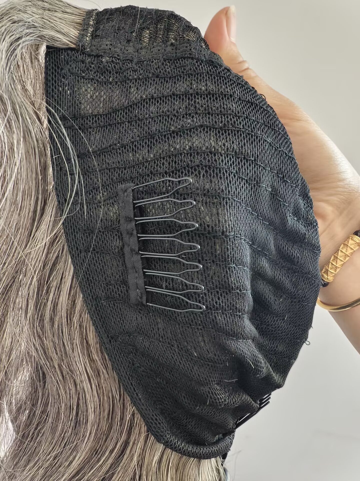 Clytie Raw 80% Grey  Body Wave Salt and Pepper Gray Half Wig  Human Hair Wigs , 100% One Donor Cuticle Aligned Human Hair