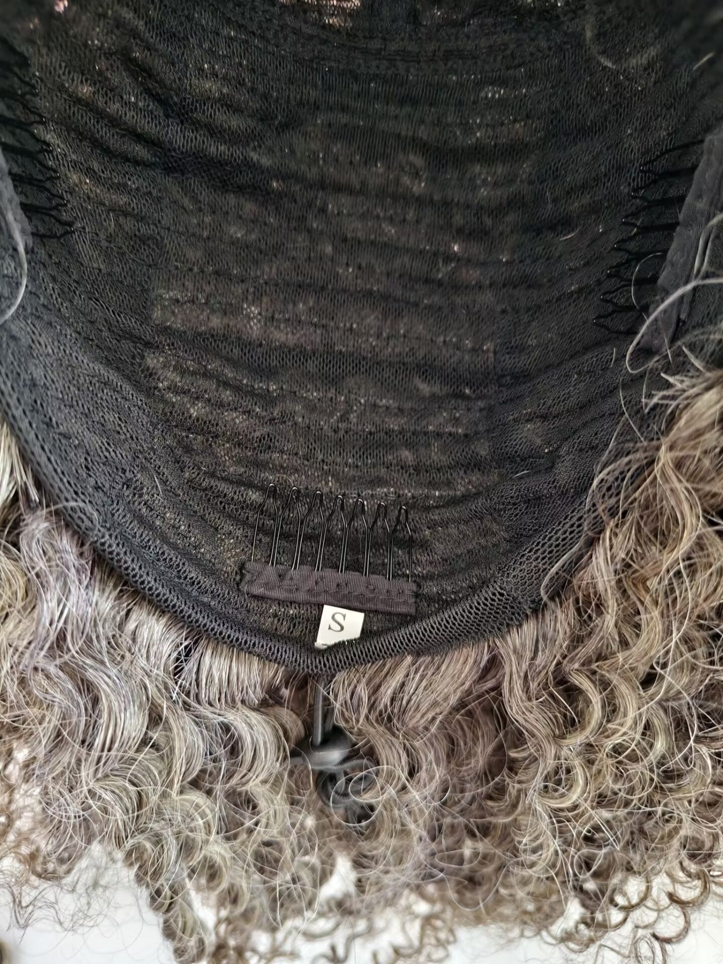 Clytie Raw 80% Grey  Jerry Curly 3b3c Salt and Pepper Gray Half Wig  Human Hair Wigs , 100% One Donor Cuticle Aligned Human Hair