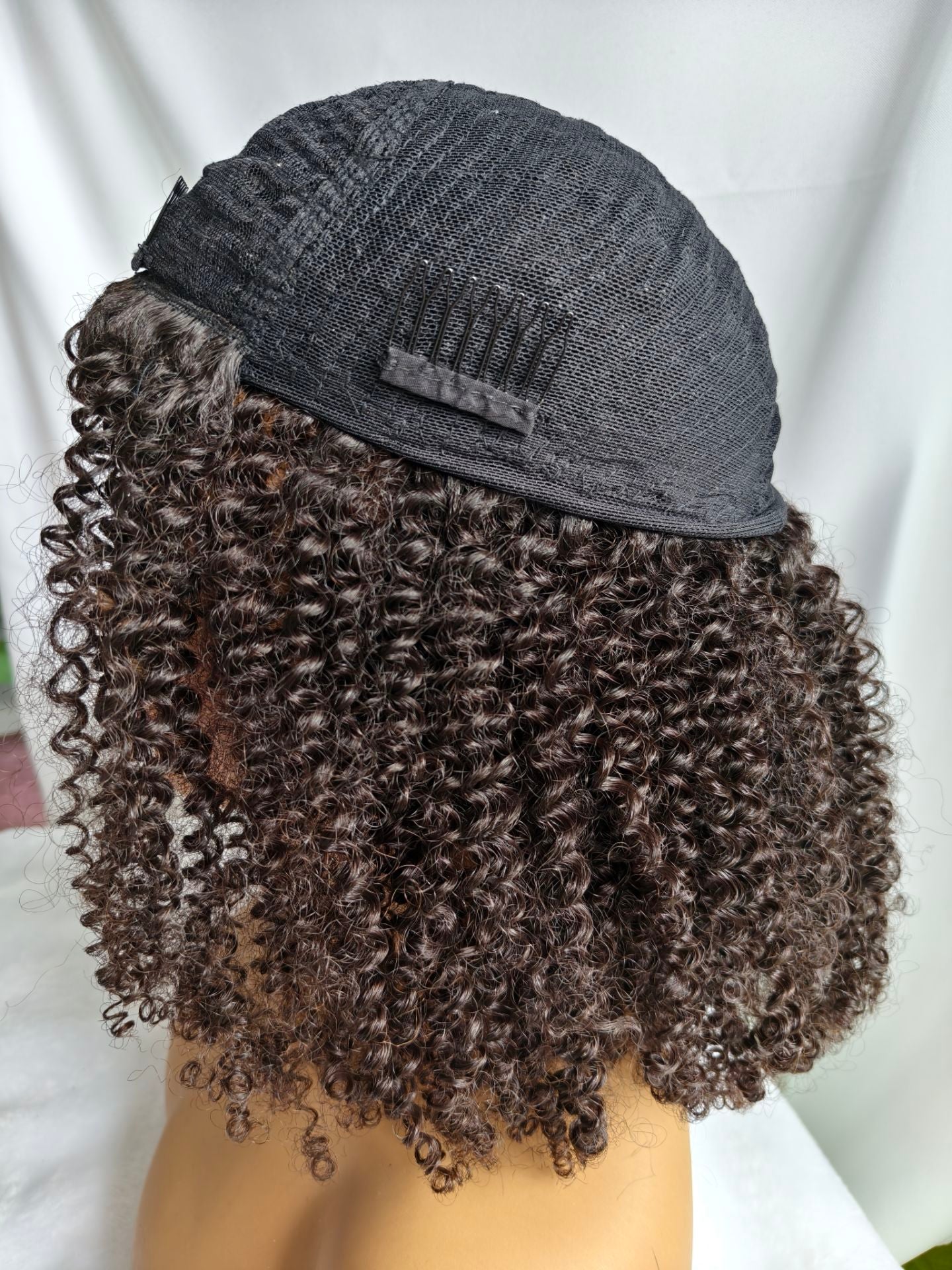 Clytie Raw 3c4a Kinky Curly Half Wig  Human Hair Wigs , 100% One Donor Cuticle Aligned Human Hair