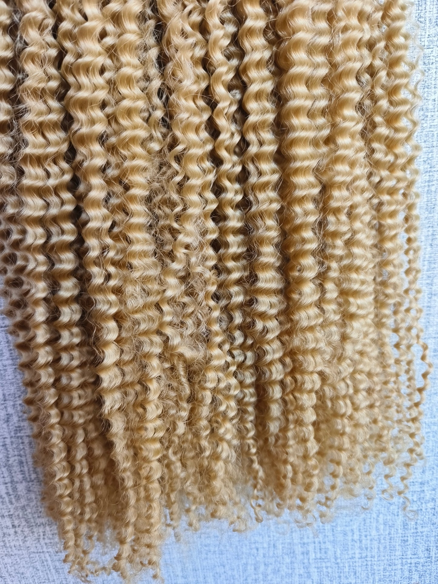 Luxury Light Blonde 3c 4a kinky curly human hair bundles-use raw one donor hair to bleach