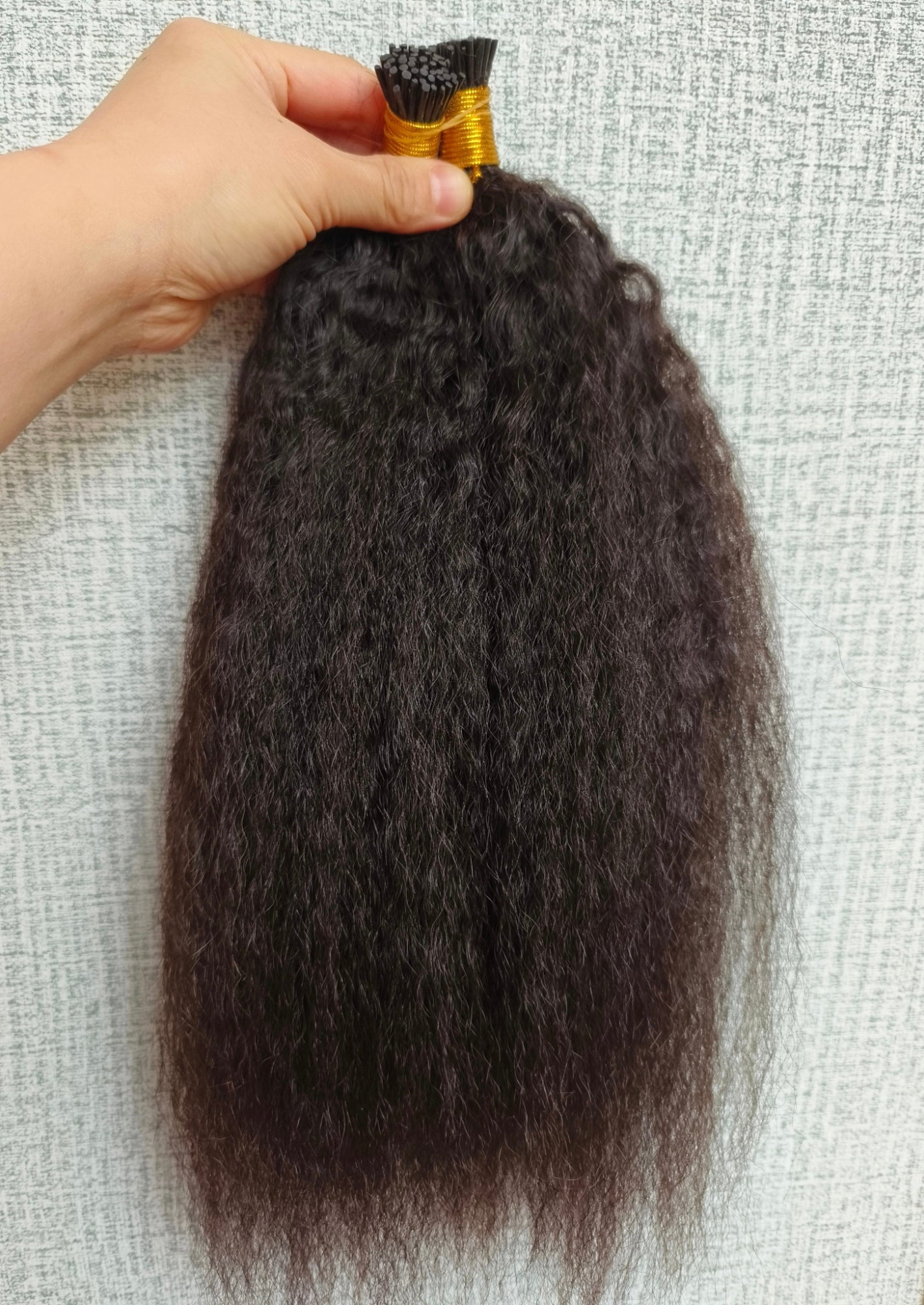 Raw Kinky Straight Keratin I Tips - One Donor Human Hair Extensions