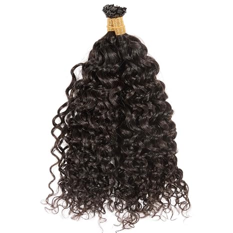 Raw 0.3g/Strand Mini K Tip Tight Deep Curly K Tips - One Donor Human Hair Flat U / V / Tip Extensions