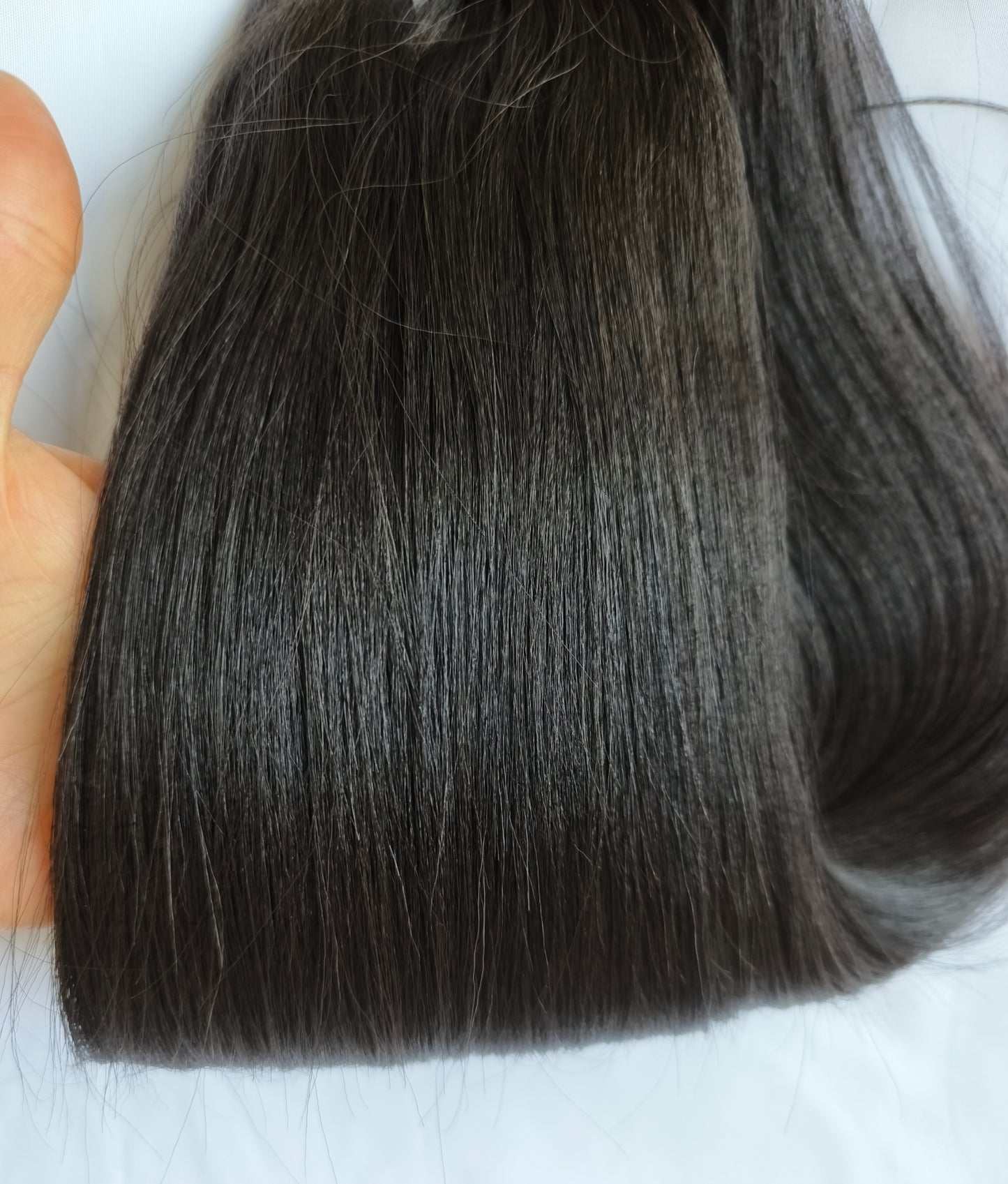 Clytie Yaki Straight Raw Human Hair Clip Ins-Seamless and Classic ,invisible edge clip ins hair extensions