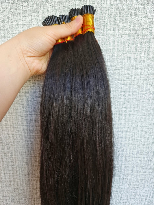 Raw Light Yaki Straight Keratin I Tips - One Donor Human Hair Extensions