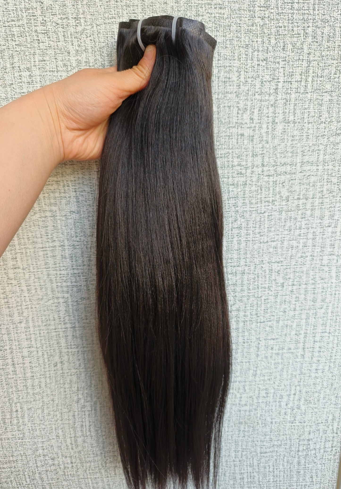 Clytie Yaki Straight Raw Human Hair Clip Ins-Seamless and Classic ,invisible edge clip ins hair extensions