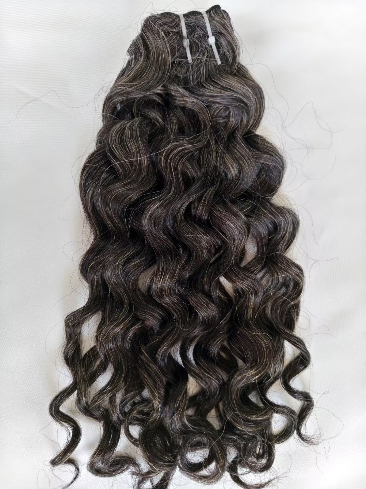 Raw Loose Curly Salt and Pepper Gray Human Hair Bundles Curly Grey Human Hair Bundles 50% Grey Mixed Black Color 1 Bundle  Virgin Hair Weave Extensions Can be Dyed and Styled by Clytie