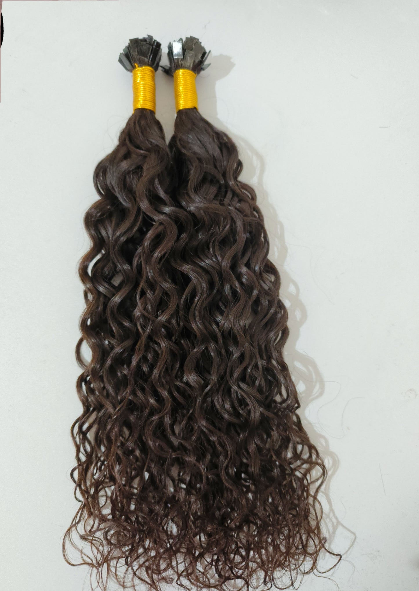 Raw Loose Curly K Tips - One Donor Human Hair Flat U / V / Tip Extensions