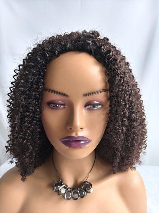 Clytie Raw 3c4a Kinky Curly Half Wig  Human Hair Wigs , 100% One Donor Cuticle Aligned Human Hair