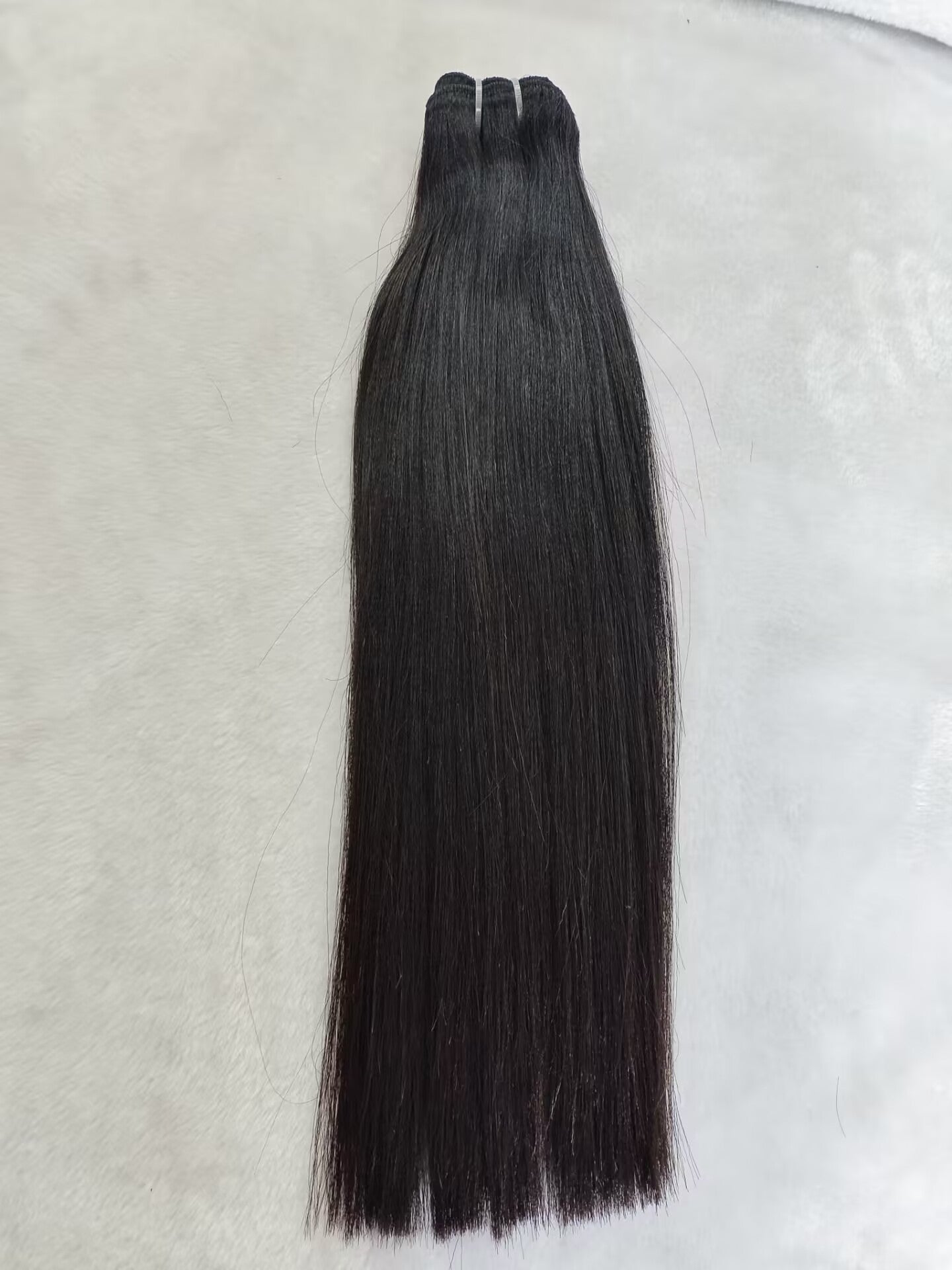 Double Drawn Last 5 Years Raw Light Yaki Straight Human Hair Bundles Natural Black Color (between 1b to #2), Can Lift 613 Color Easily
