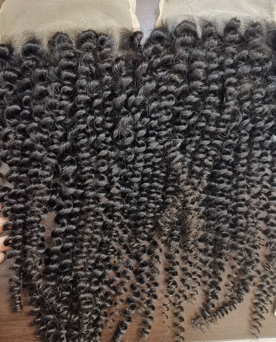 raw 3c 4a kinky curly HD transparent closure natural color-100% raw one donor hair