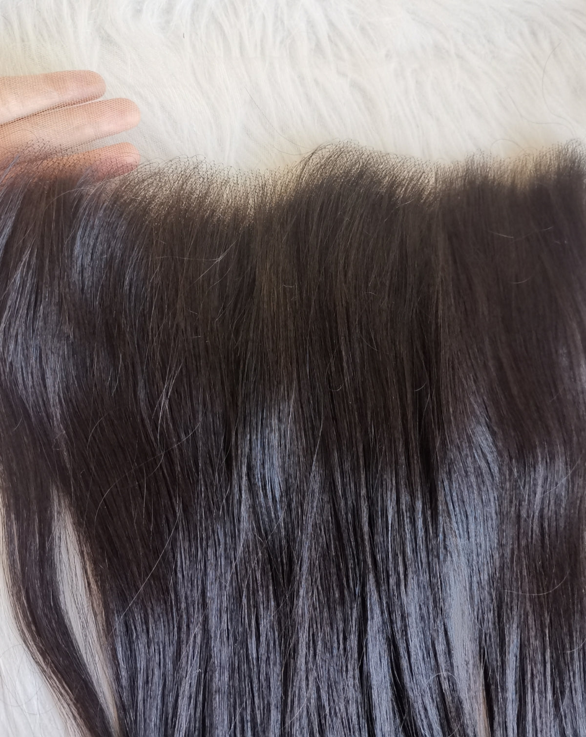 raw straight Frontal natural color-100% raw unprocessed one donor hair