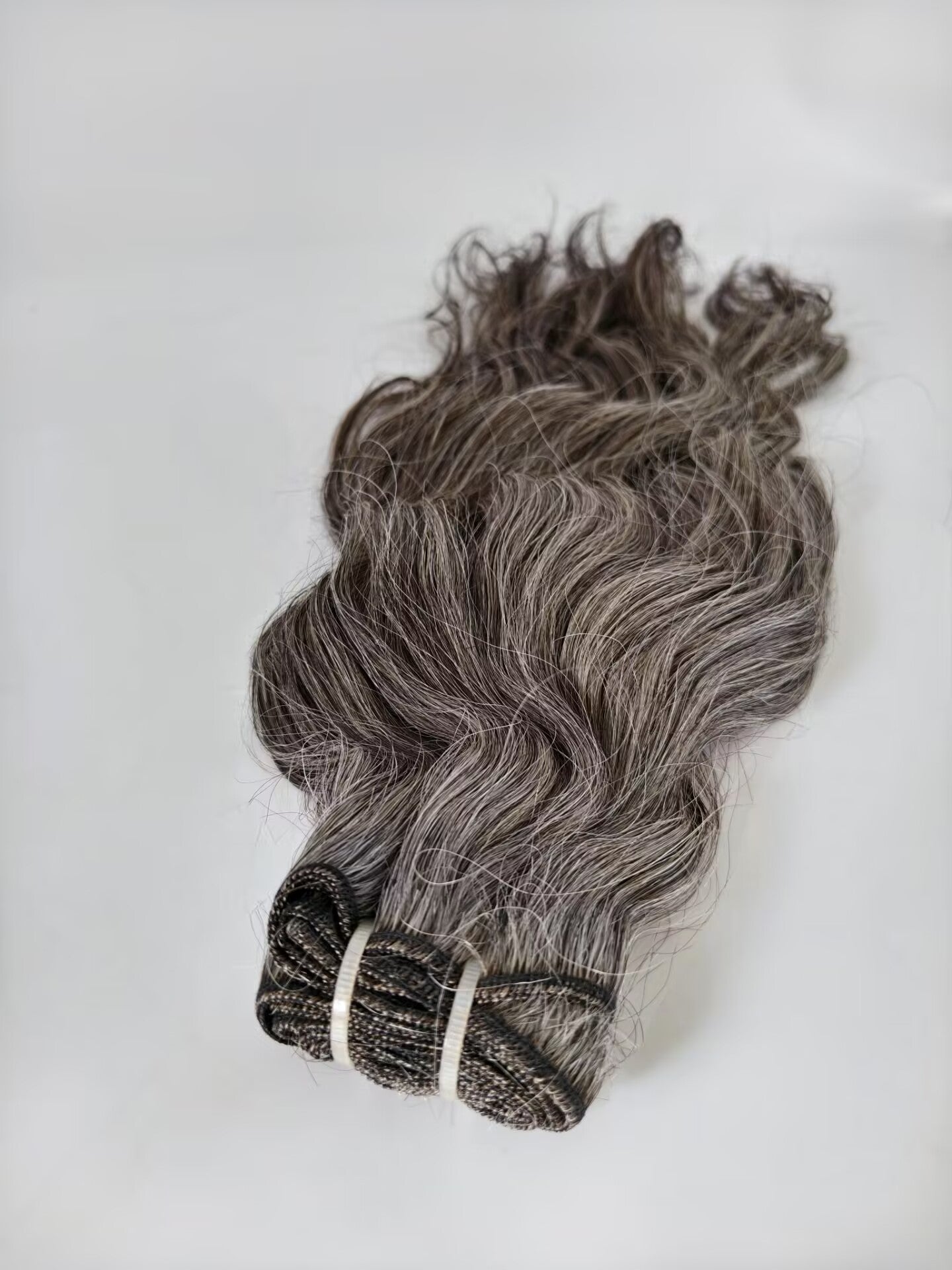 80% Grey Clytie Raw Natural Wavy Salt and Pepper Gray Human Hair 1 Bundle Human Hair Bundles Grey Mixed Black Color One Donor Hair Factory