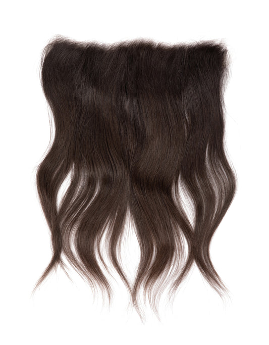 raw straight Frontal natural color-100% raw unprocessed one donor hair