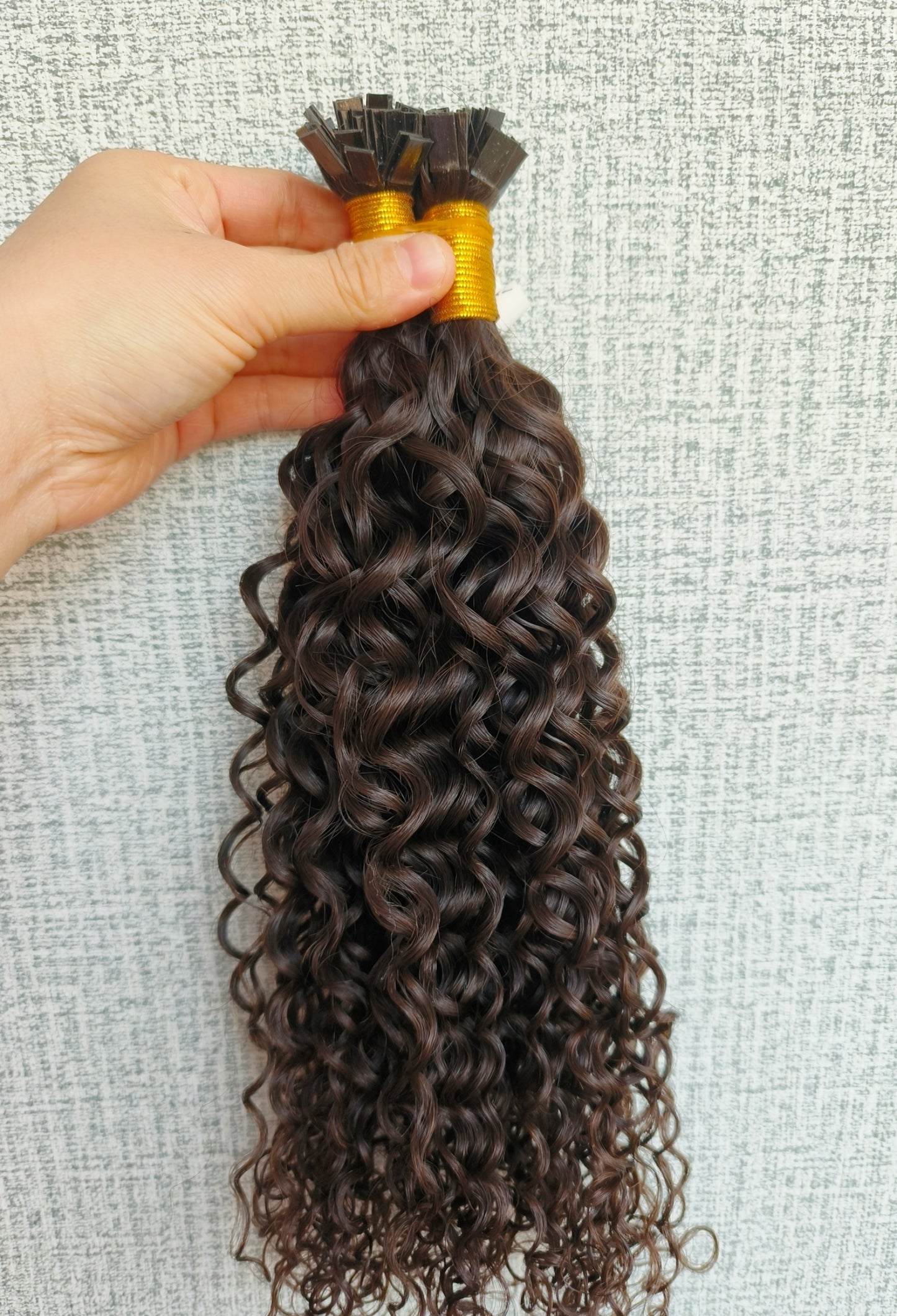 Raw Tight Deep Curly K Tips - One Donor Human Hair Flat U / V / Tip Extensions