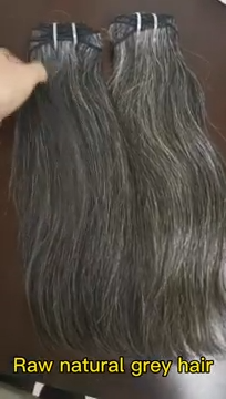 Clytie salt and pepper human hair naturai straight bundle raw one donor hair