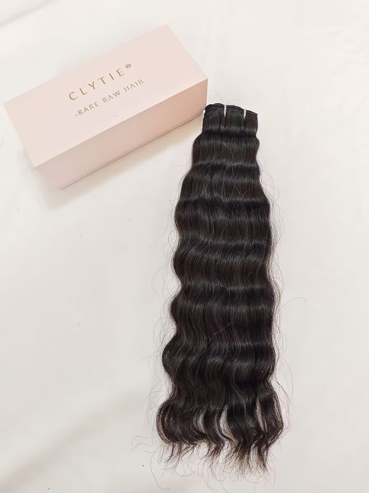 Last 5 Years Wavy Human Hair Bundles Natural Color, One Donor Wavy Raw Virgin Human Hair Bundle