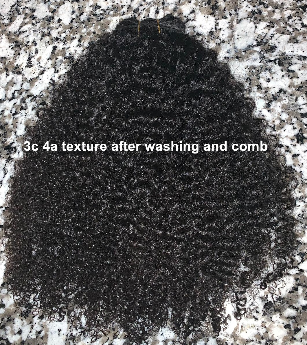 3c 4a Kinky Curly raw hair bundles, 100% one donor human hair