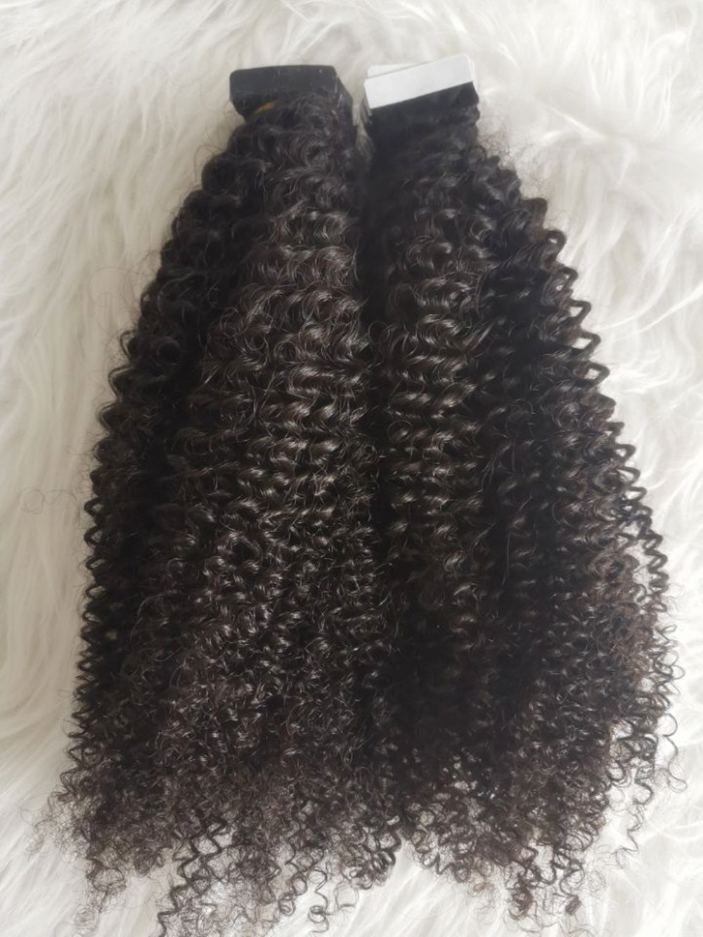 raw 3c 4a kinky curly tape ins extension, real one donor human hair tape extensions
