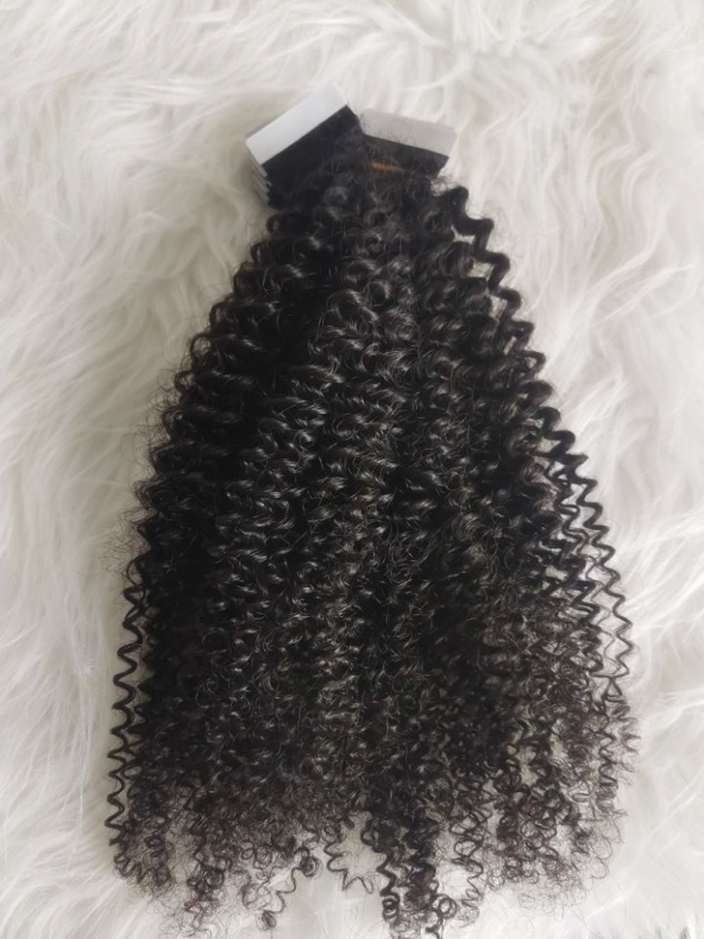 raw 3c 4a kinky curly tape ins extension, real one donor human hair tape extensions