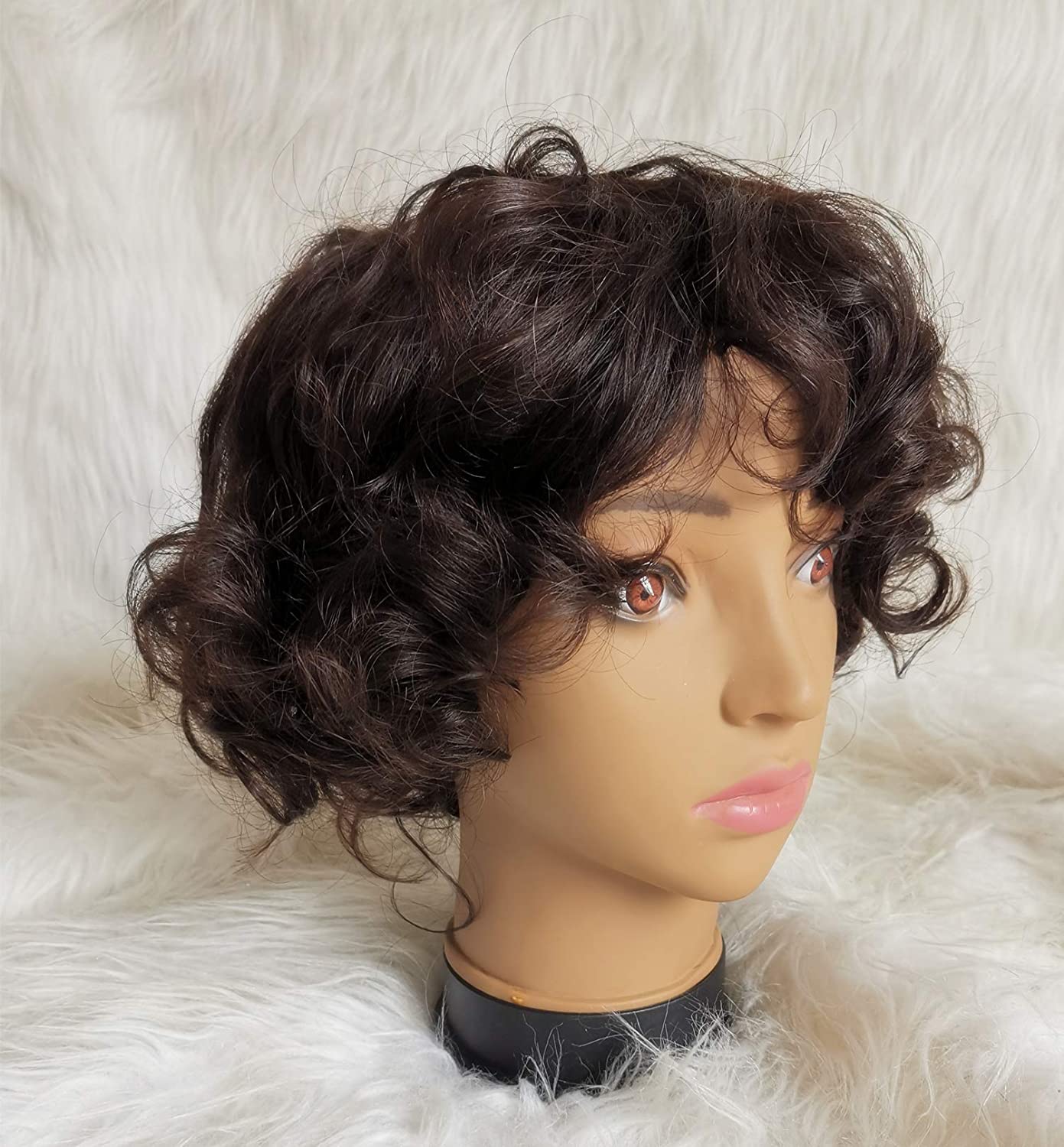 Long Lasting Raw Wavy Curly Human Hair Bob Wig Non Lace Wigs For Black Women