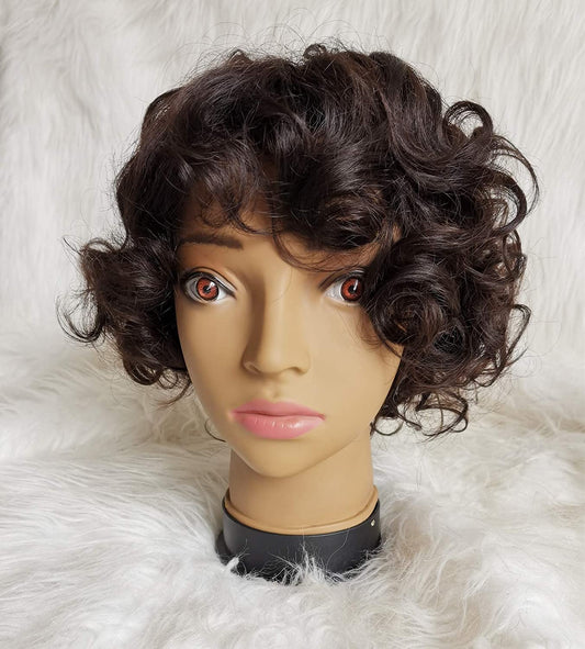Long Lasting Raw Wavy Curly Human Hair Bob Wig Non Lace Wigs For Black Women